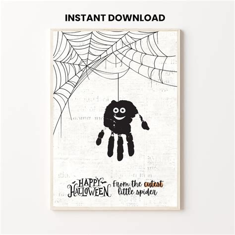 Halloween Spider Handprint Art Craft PRINTABLE DIY - Etsy