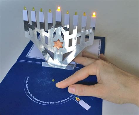 LED Menorah - DIY Pop-up Menorah which you can light up! | Menorah ...