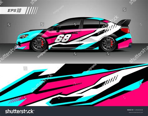 Racing car decal design vector. Graphic abstract stripe racing background kit designs for wrap ...