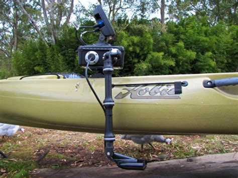 Removable fish-finder on Hobie kayak using RAILBLAZA | RAILBLAZA