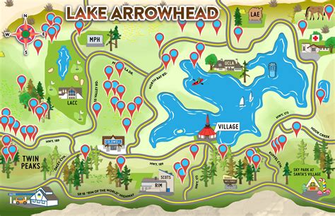 Lake Arrowhead Map | Lake arrowhead, Lake arrowhead california, Lake