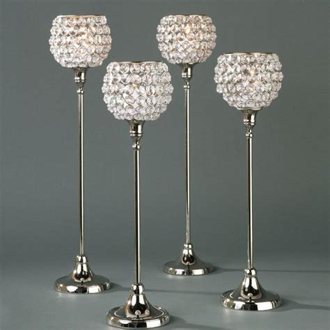 Tall Crystal Candle Holders