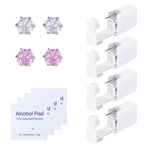 Amazon.com: 4 Pcs Ear Piercing Kit Painless, Piercing Kit Disposable with Ear Studs, Ear ...