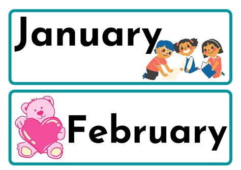 Months Of The Year Flashcards For Kids