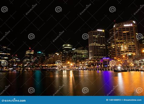 The Sydney Skyline at Night Editorial Stock Photo - Image of ...