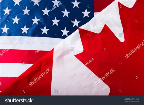 American Canadian Flags Together Stock Photo (Edit Now) 537214672