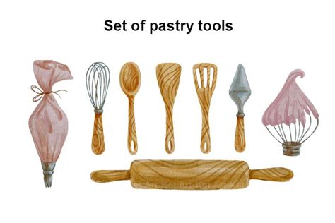 Set of pastry tools.