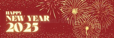 Happy New Year 2025 Illustration with Fireworks Stock Illustration ...