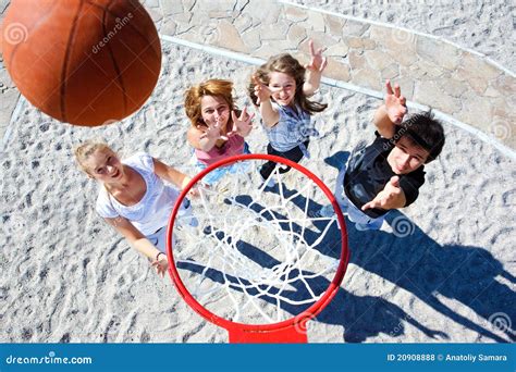 Teenagers Playing Basketball Stock Photo - Image: 20908888