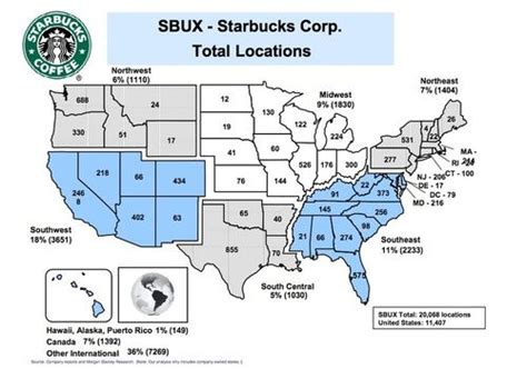 Which State Has The Most Starbucks Locations? | Starbucks locations ...