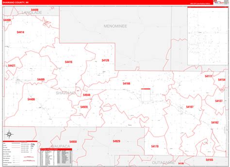 Wall Maps of Shawano County Wisconsin - marketmaps.com