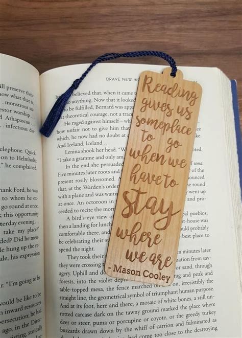 Reading Quote Bookmark Laser Engraved Alder Wood Reading | Etsy | Reading quotes bookmark ...