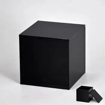 Cube Shape Black Plastic Vanity Storage Box With Lid - Buy Plastic Storage Box,Plastic Vanity ...