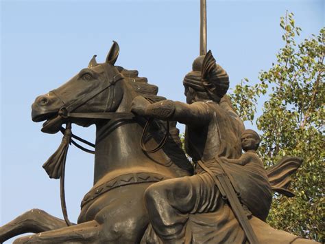 Equestrian statue of Rani of Jhansi Lakshmibai in Gwalior, Madya Pradesh India