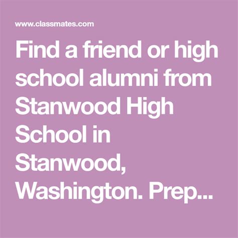 Find a friend or high school alumni from Stanwood High School in ...