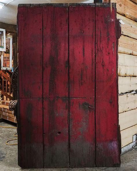 This reclaimed red barn door is a beaut! Whether you put it on tracks ...