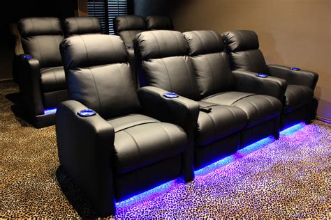 Home Theater Seating with Built-in Riser on Back Row - Traditional ...