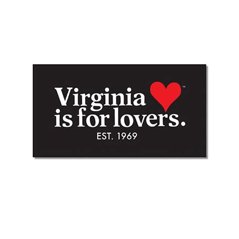 Celebrate the 50 years of love of Virginia is for Lovers® with this bumper sticker. The overall ...