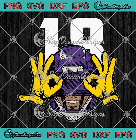 Justin Jefferson Griddy American Football SVG, NFL Griddy Football SVG PNG EPS DXF PDF, Cricut File