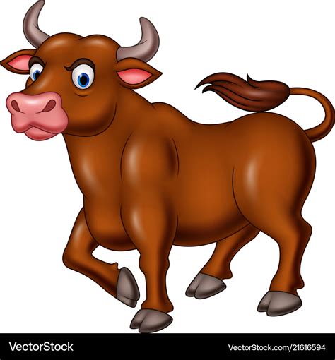 Cartoon angry bull isolated on white background Vector Image