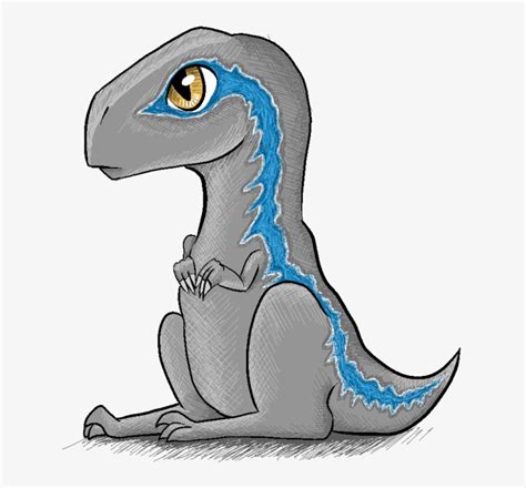 Raptor Blue By Limonzart - Baby Velociraptor Drawing Transparent PNG ...