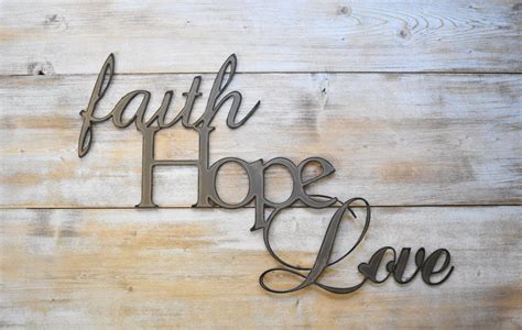 Faith Hope Love Metal wall art – JNMRustics