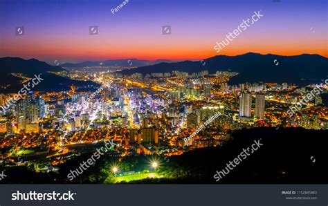 Aerial View Busan City Night South Stock Photo 1152845483 | Shutterstock