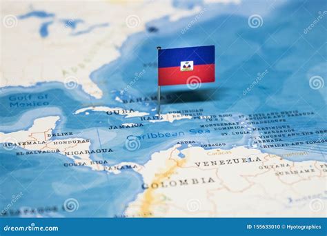 The Flag of Haiti in the World Map Stock Photo - Image of international, itinerary: 155633010