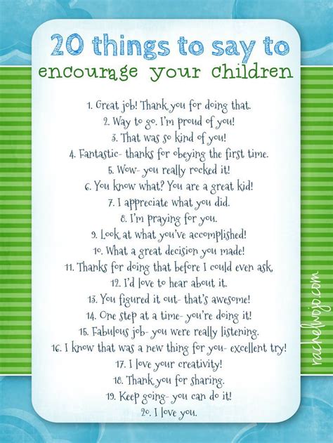 20 Things To Say To Encourage Your Children Pictures, Photos, and ...