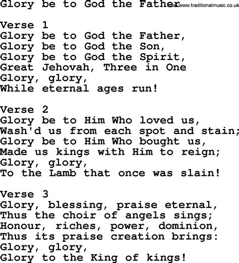 Glory Be To God The Father - Apostolic and Pentecostal Hymns and Gospel ...