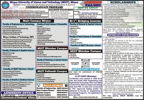 Admission Fall-2023 (Undergraduate Programs) – MUST