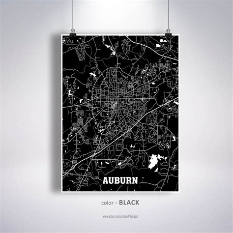 Auburn Map Print Auburn City Map Alabama AL USA Map Poster - Etsy