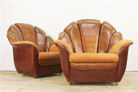 ART DECO LEATHER CLUB CHAIRS - Cooling & Cooling