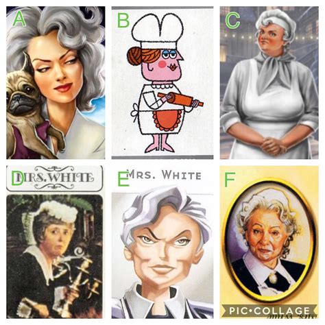 Best/worst Mrs. White (from Clue) art? : r/boardgames