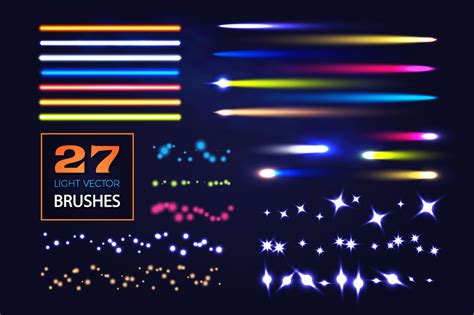 Light Effect Brushes. Vector. ~ Brushes ~ Creative Market