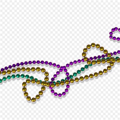 Mardi Gras Bead Clipart Transparent PNG Hd, Mardi Gras Beads Decorative 3d, Mardi, Gras, 3d PNG ...