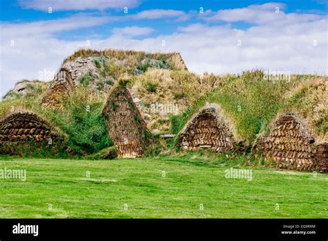 Turf houses at Glaumbaer folk museum, Iceland Stock Photo - Alamy