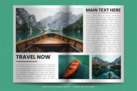 Premium PSD | Travel magazine mockup template design