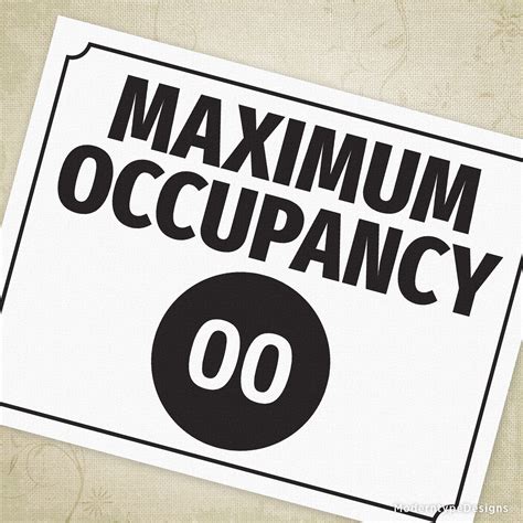 Maximum Occupancy Printable Sign, Editable | Printable signs, Printable signs free, Signs