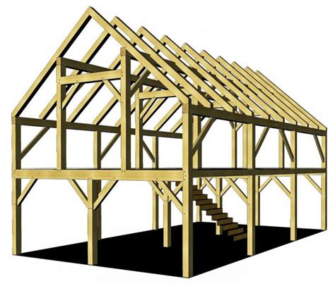 24x36 timber frame barn plan-2 Barn House Plans, Barn Plans, Garage Plans, Timber Frame Cabin ...