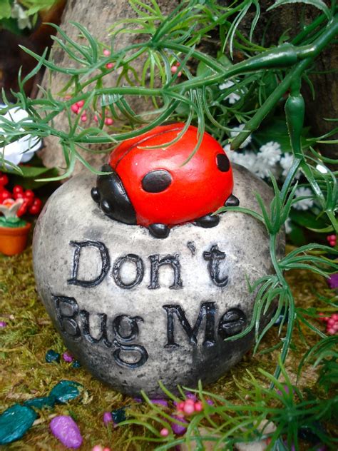 Ladybug on rock Ladybirds Fairy Garden unique garden decor | Etsy