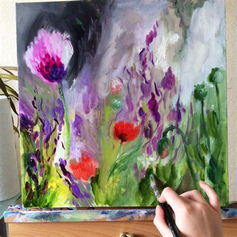 Painting flowers by Katie Jobling Painting Flowers, Abstract Art Painting, Oil Painting, Acrylic ...