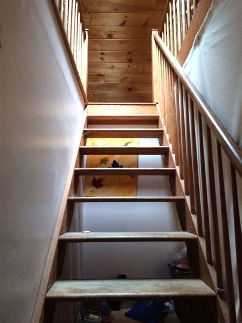 stairs to attic | Stairs, Attic stairs, Home