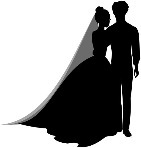 Wedding Couple Silhouettes PNG Clip Art - Best WEB Clipart