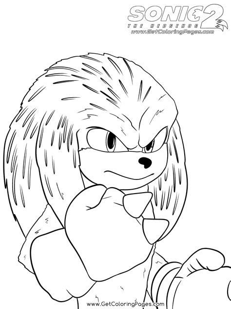 Sonic Knuckles from Sonic the Hedgehog 2 Coloring Page - Free Printable Coloring Pages