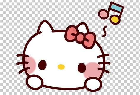 an image of hello kitty cartoon character with music notes on her head transparent background ...