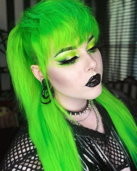 Pin by Lovely Hair Aliens on neon green hair | Neon green hair, Funky ...