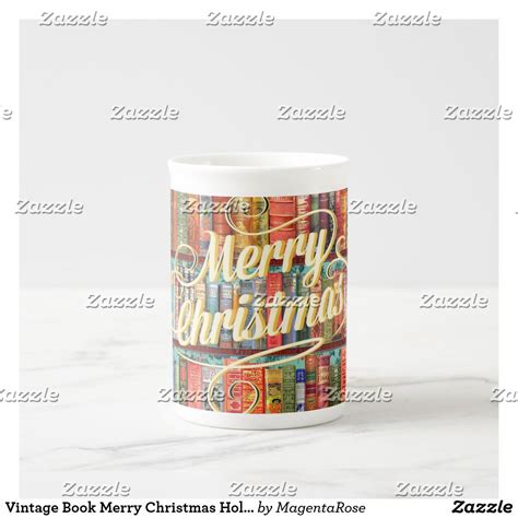 Vintage Book Merry Christmas Holiday Bone China Mug https://www.zazzle ...