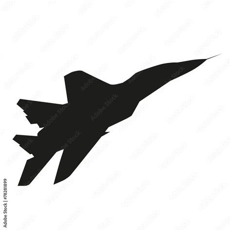 Jet plane. Vector silhouette Stock Vector | Adobe Stock