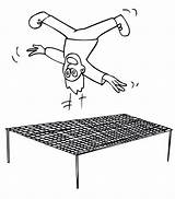 Jumping Upside Down On Trampoline Coloring Page  Free Printable sketch template